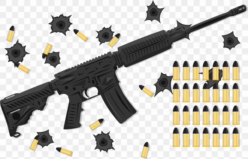 Firearm Bullet Machine Gun, PNG, 5289x3399px, Watercolor, Cartoon, Flower, Frame, Heart Download Free