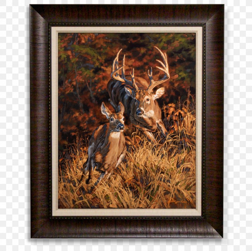 White-tailed Deer Elk Painting Art, PNG, 1000x999px, Whitetailed Deer, Antler, Art, Artist, Composition Download Free
