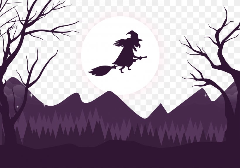 Illustration, PNG, 2917x2042px, Witchcraft, Art, Bat, Branch, Computer Graphics Download Free