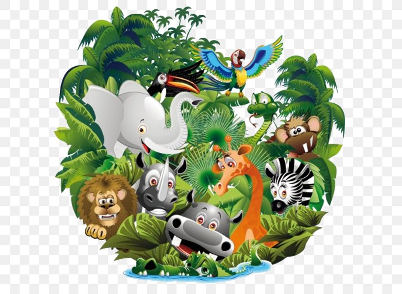 Cartoon Animal Jungle, PNG, 600x600px, Cartoon, Animal, Canvas Print, Dibond, Fauna Download Free