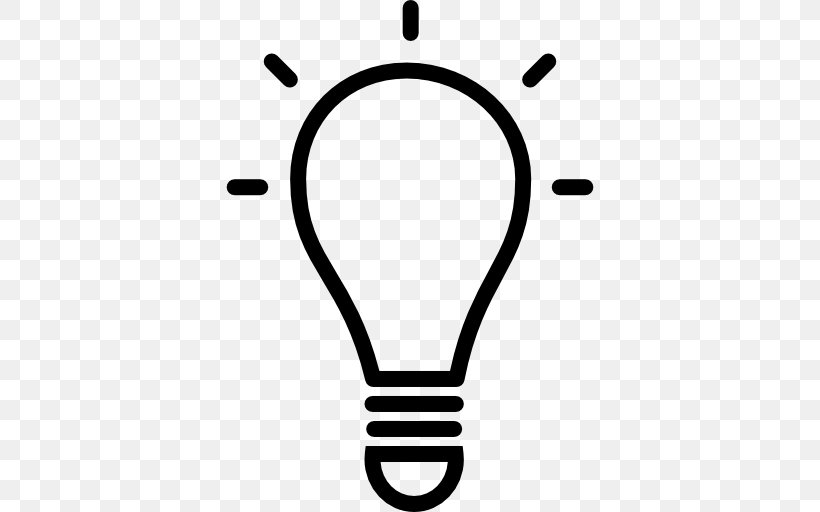 Incandescent Light Bulb Clip Art, PNG, 512x512px, Light, Black, Black And White, Brand, Data Download Free