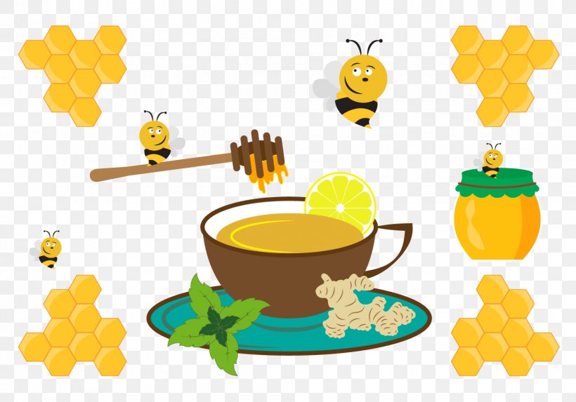 Tea Yellow Bee Yuja-cha Clip Art, PNG, 1429x1000px, Tea, Bee, Cartoon, Chinese Herb Tea, Coffee Cup Download Free