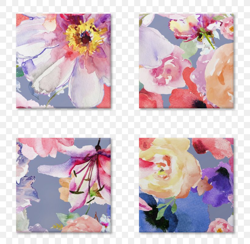 Floral Design Watercolor Painting Gallery Wrap Flower Canvas, PNG, 800x800px, Floral Design, Acrylic Paint, Art, Blossom, Canvas Download Free
