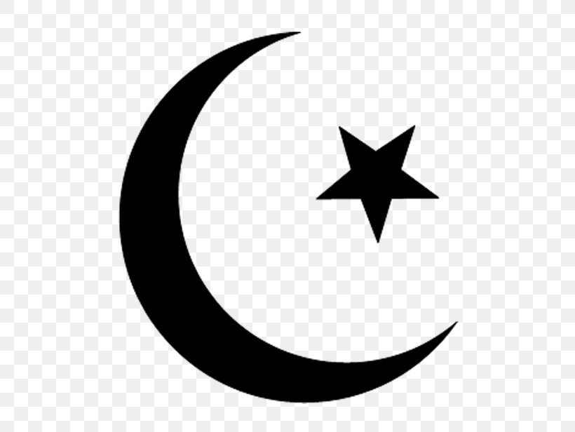 Symbols Of Islam Quran Religion, PNG, 570x616px, Symbols Of Islam, Belief, Black And White, Crescent, God Download Free