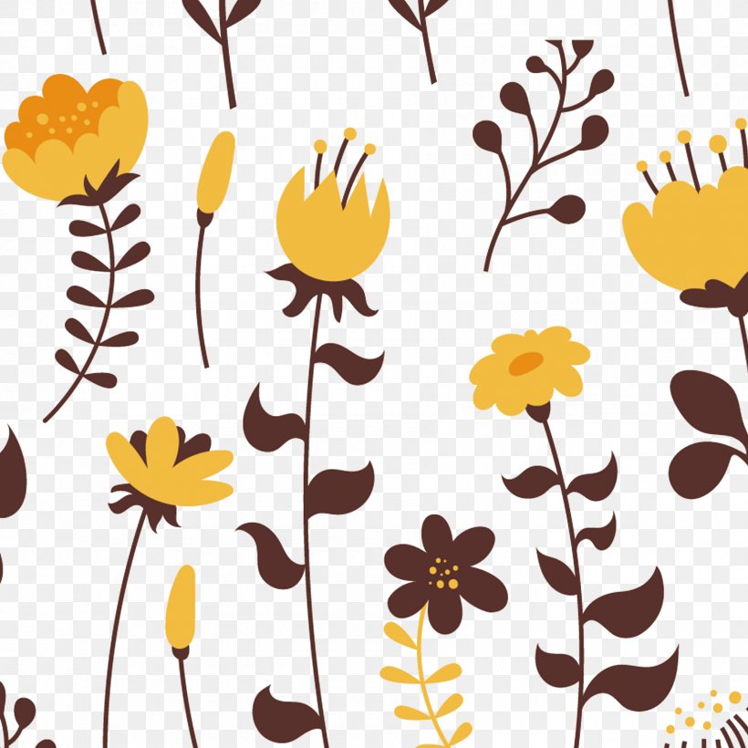 Floral Design Yellow Flower Euclidean Vector, PNG, 1800x1800px, Flower, Artwork, Branch, Clip Art, Cut Flowers Download Free