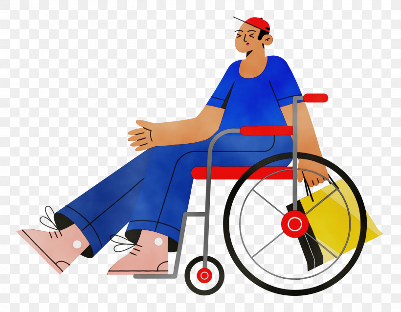 Cartoon Wheelchair Sitting Joint Behavior, PNG, 2500x1947px, Wheelchair, Beautym, Behavior, Cartoon, Health Download Free