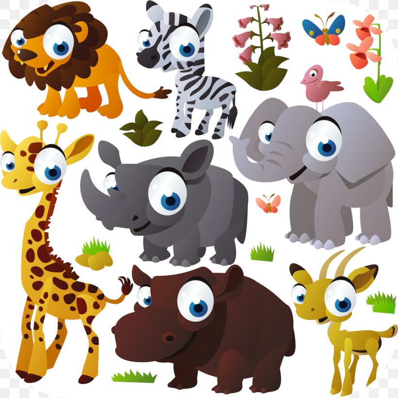 Baby Jungle Animals Cartoon Clip Art, PNG, 1024x1024px, Baby Jungle Animals, Animal, Animal Figure, Art, Carnivoran Download Free