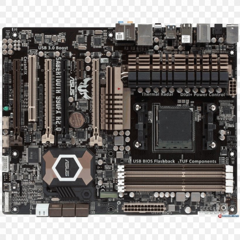 Motherboard Central Processing Unit Computer Hardware Socket AM3 ASUS Sabertooth 990FX R2.0, PNG, 1200x1200px, Motherboard, Advanced Micro Devices, Asus, Atx, Central Processing Unit Download Free