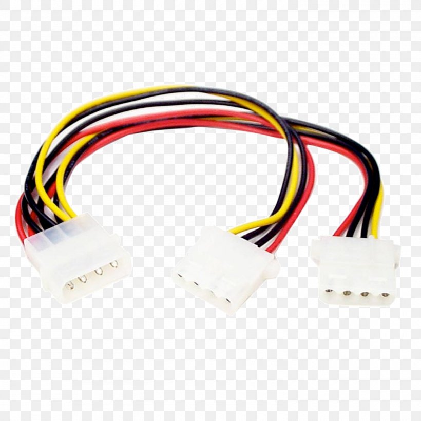 Molex Connector Electrical Cable Serial ATA SATA Power Power Cable, PNG, 1500x1500px, Molex Connector, Adapter, Cable, Data Transfer Cable, Electrical Cable Download Free