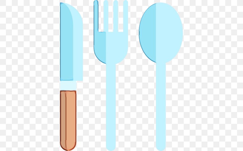 Turquoise Cutlery Spoon Fork Tableware, PNG, 512x512px, Watercolor, Cutlery, Fork, Kitchen Utensil, Paint Download Free