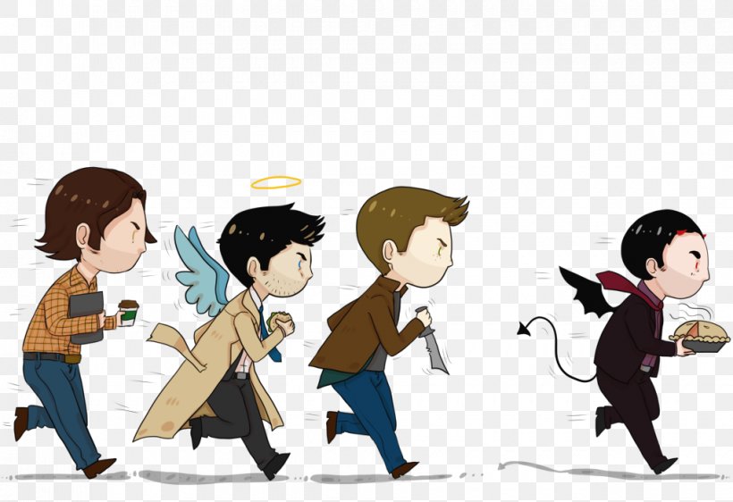 Dean Winchester Castiel Crowley Sam Winchester Archangel Gabriel, PNG, 1020x700px, Dean Winchester, Archangel Gabriel, Art, Boy, Cartoon Download Free