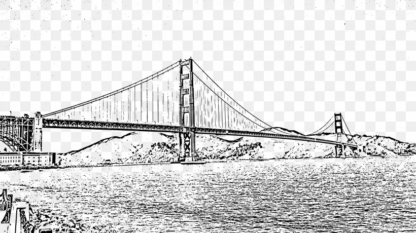 Golden Gate Bridge Black And White Suspension Bridge, PNG, 2076x1167px, Golden Gate Bridge, Beam Bridge, Black And White, Bridge, Cantilever Bridge Download Free