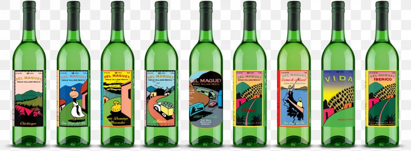 Mezcal Tequila Wine Century Plant Distilled Beverage, PNG, 2439x900px, Mezcal, Agave, Agave Azul, Alcoholic Drink, Bottle Download Free