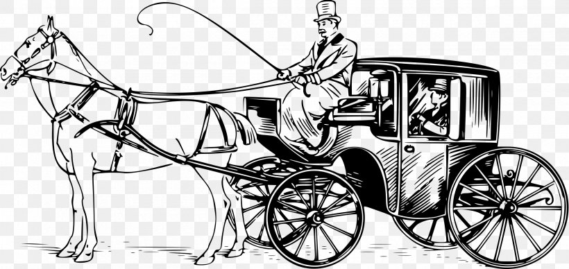 Carriage Transport Horse And Buggy Brougham, PNG, 2400x1138px, Carriage, Automotive Design, Black And White, Brougham, Cabriolet Download Free