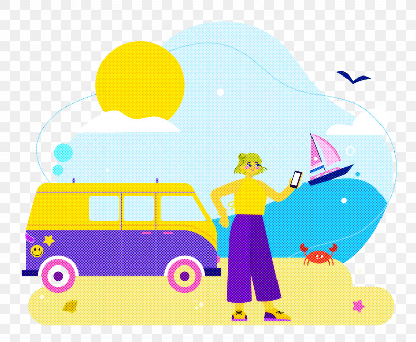 Seashore Day Vacation Travel, PNG, 2500x2059px, Vacation, Cartoon, Geometry, Happiness, Line Download Free