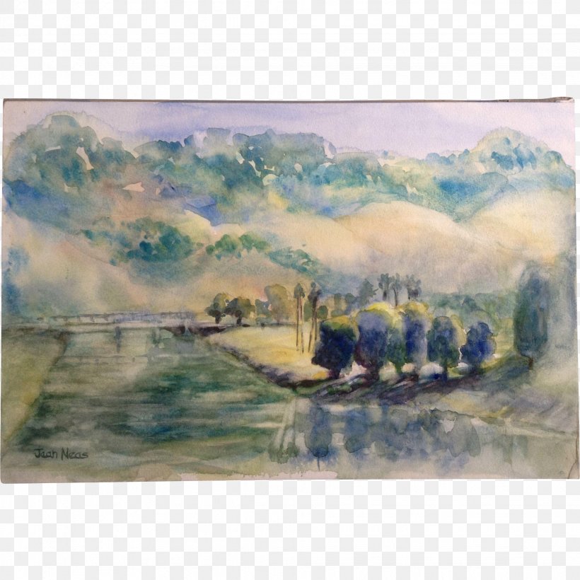 Watercolor Painting Acrylic Paint Landscape, PNG, 1952x1952px, Watercolor Painting, Acrylic Paint, Acrylic Resin, Bank, Landscape Download Free