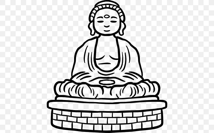 Great Buddha Of Thailand Clip Art, PNG, 512x512px, Great Buddha Of Thailand, Artwork, Black And White, Fictional Character, Human Behavior Download Free