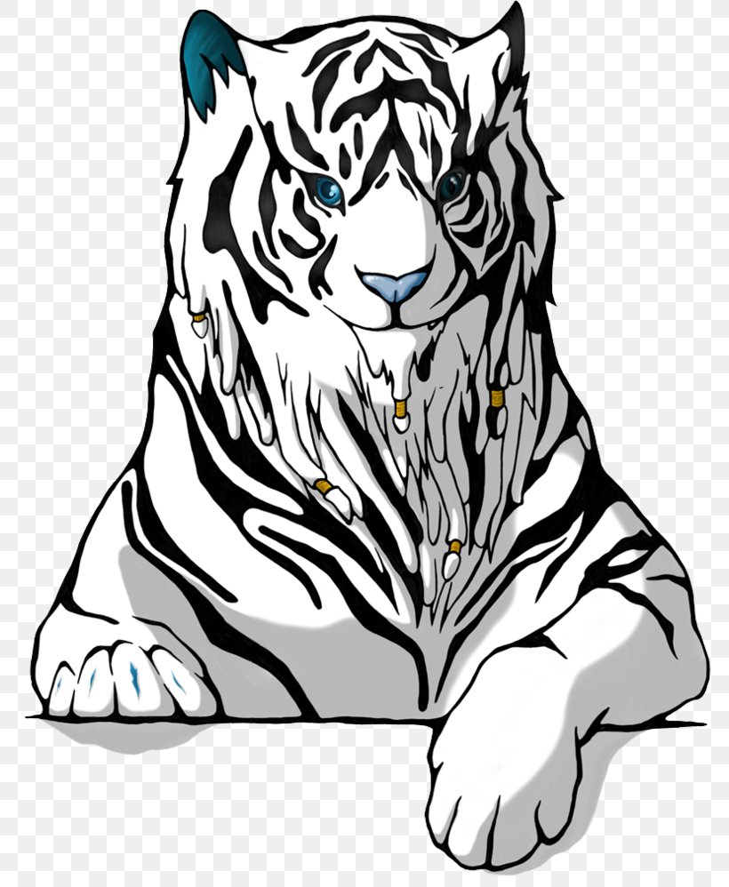 White Tiger Cat Clip Art, PNG, 801x998px, Tiger, Art, Artwork, Big Cats, Black Download Free