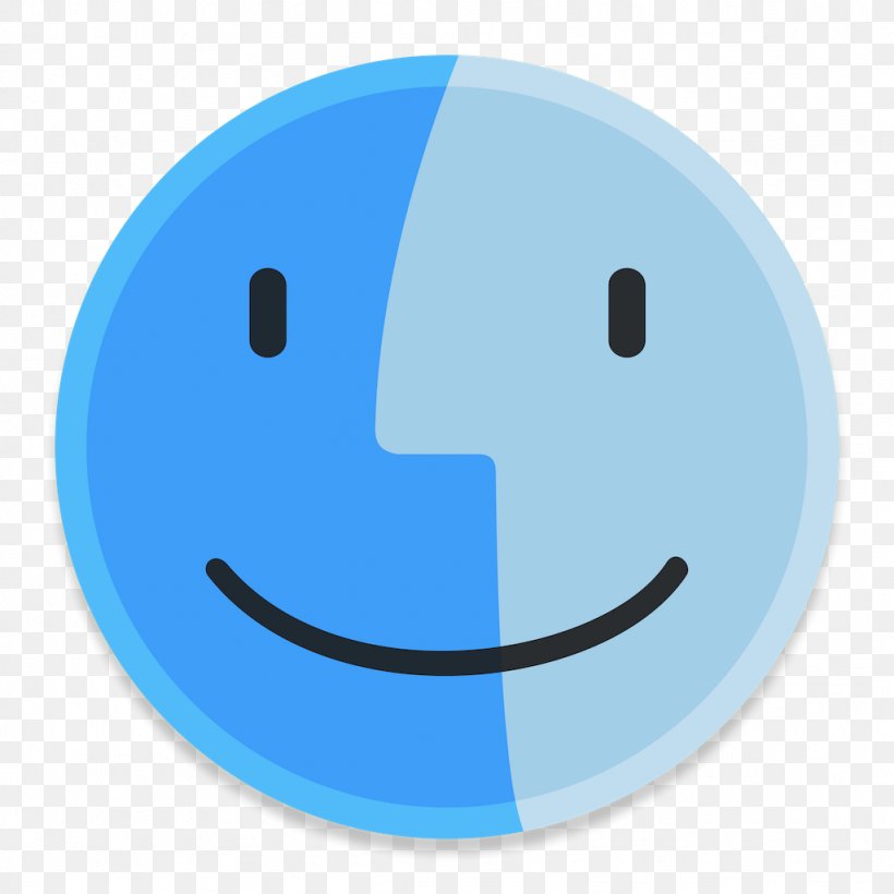 Blue Emoticon Smiley, PNG, 1024x1024px, Finder, Blue, Button, Emoticon, Macos Download Free