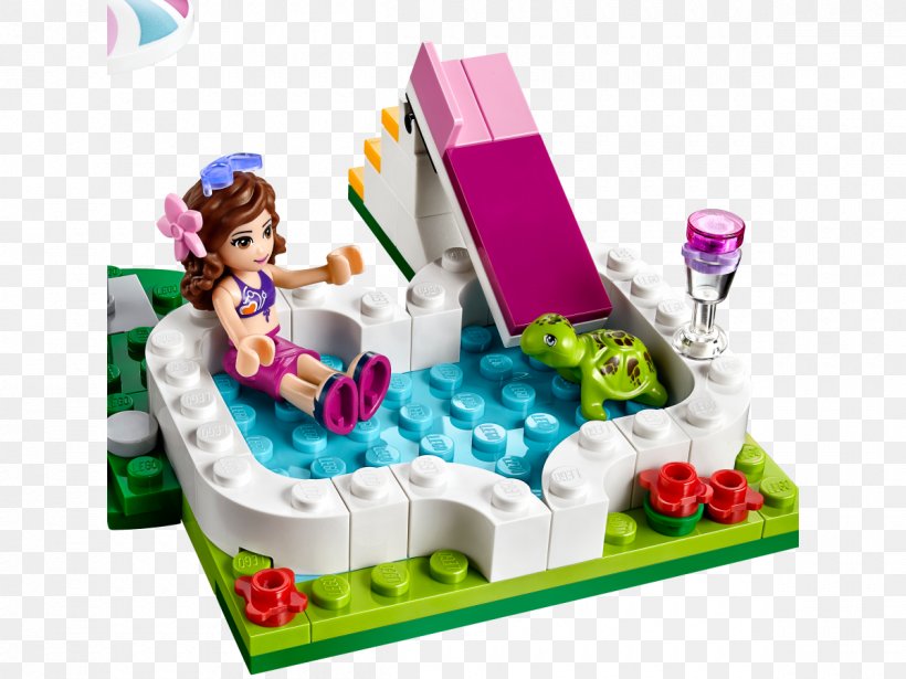 LEGO Friends LEGO 41090 Friends Olivia's Garden Pool Swimming Pool Lego City, PNG, 1200x900px, Lego, Birthday Cake, Cake, Cake Decorating, Construction Set Download Free
