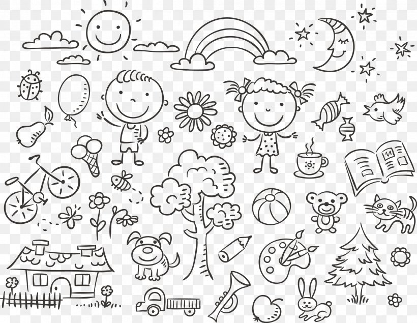 Plant, PNG, 2394x1856px, Doodle, Area, Black, Black And White, Brush Download Free