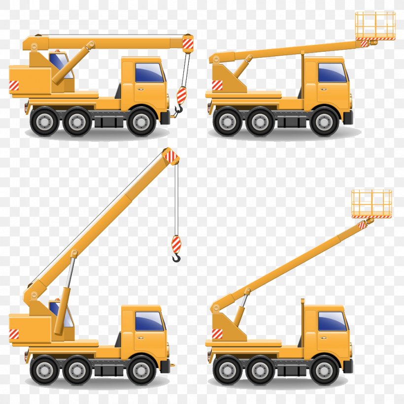 Cartoon Crane Heavy Equipment, PNG, 1000x1000px, Car, Architectural Engineering, Architecture, Art, Cartoon Download Free