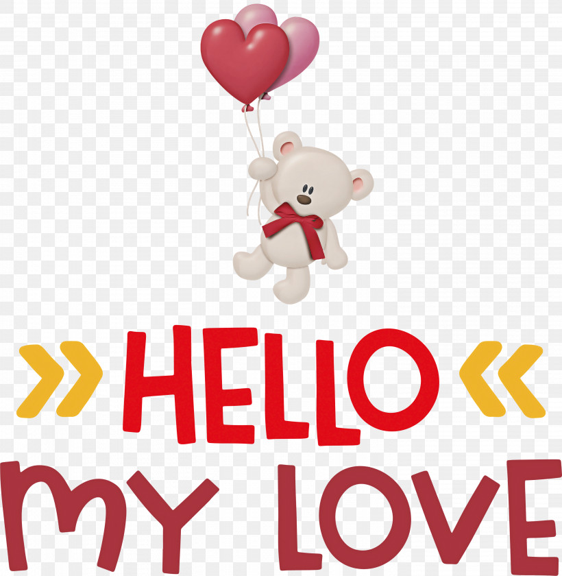 Hello My Love Valentines Day Quote, PNG, 2926x3000px, Hello My Love, Balloon, Bears, Logo, M Download Free