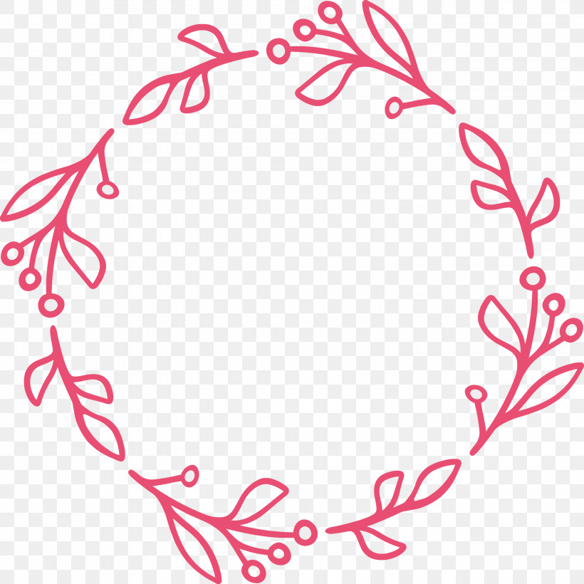 Floral Frame Flower Frame Monogram Frame, PNG, 3000x3000px, Floral Frame, Circle, Flower Frame, Line Art, Magenta Download Free