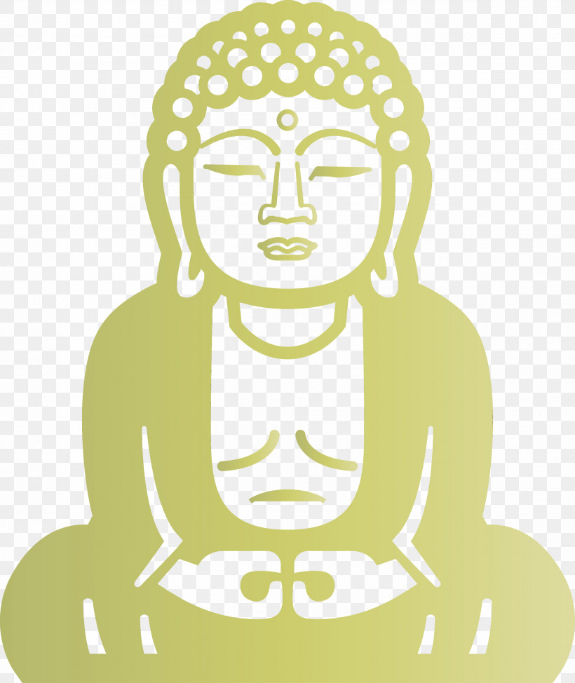 Green Head Meditation Yellow Sitting, PNG, 2524x2999px, Buddha, Green, Head, Meditation, Paint Download Free