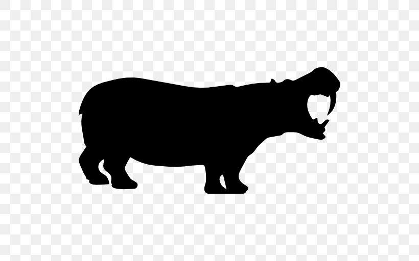 Hippopotamus Beaver Silhouette Photography Mammal, PNG, 512x512px, Hippopotamus, Animal, Beaver, Black, Black And White Download Free