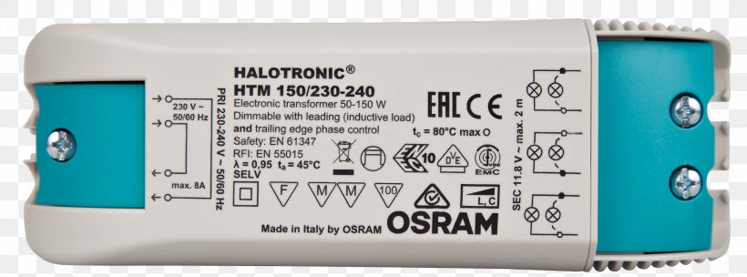 Transformer Osram Factory Halogen Lamp, PNG, 3000x1115px, Transformer, Battery, Computer Component, Dimmer, Electric Potential Difference Download Free