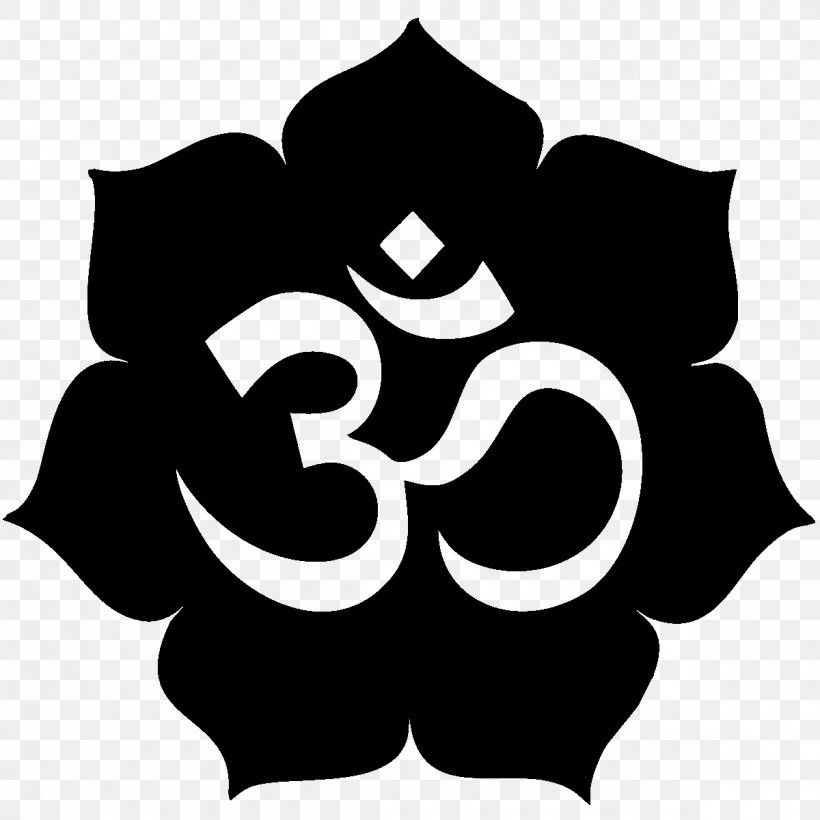 Om T-shirt Hinduism Symbol Meditation, PNG, 1200x1200px, Tshirt, Black, Black And White, Brahman, Flower Download Free