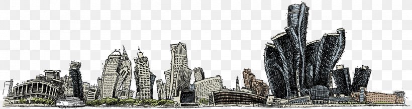 Detroit Stock Photography Stock Illustration Royalty-free, PNG, 1130x300px, Detroit, Architecture, Blackandwhite, Building, Cartoon Download Free