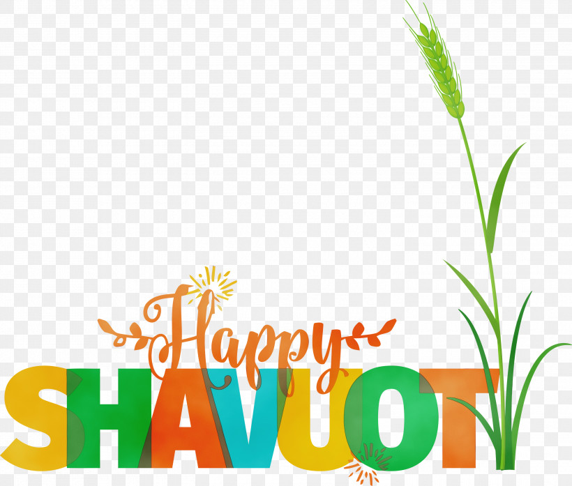 Plant Stem Grasses Logo Leaf Flower, PNG, 3000x2550px, Happy Shavuot, Commodity, Flower, Grasses, Jewish Download Free