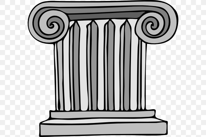 Column Cartoon Capital Clip Art, PNG, 600x548px, Column, Ancient Greek Architecture, Architecture, Area, Black And White Download Free