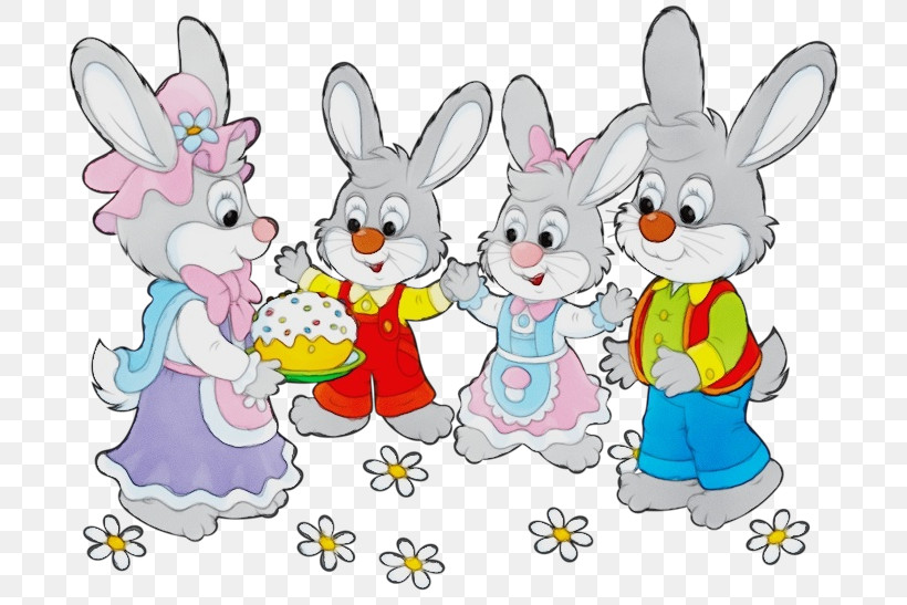 Easter Bunny, PNG, 699x547px, Watercolor, Animal Figure, Animation, Cartoon, Easter Download Free