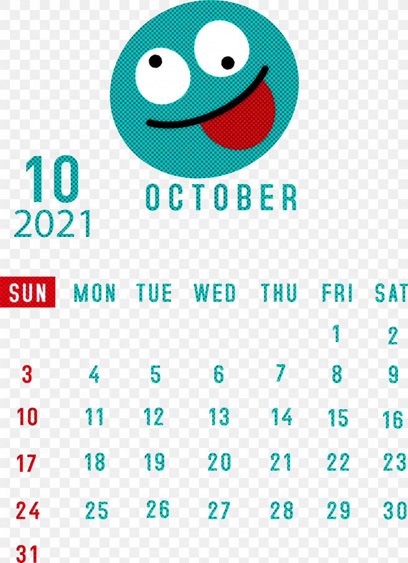 October 2021 Printable Calendar October 2021 Calendar, PNG, 2174x2999px, October 2021 Printable Calendar, Aqua M, Calendar System, Google Nexus, Green Download Free