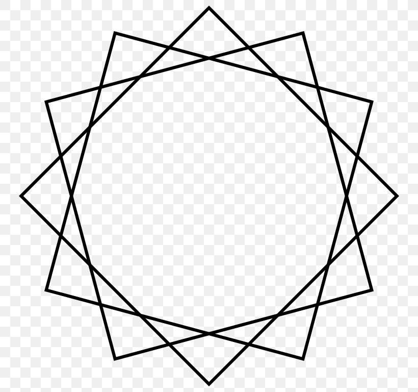 Star Polygon Dodecagon Internal Angle Geometry, PNG, 768x768px, Star Polygon, Area, Black And White, Diagram, Dodecagon Download Free