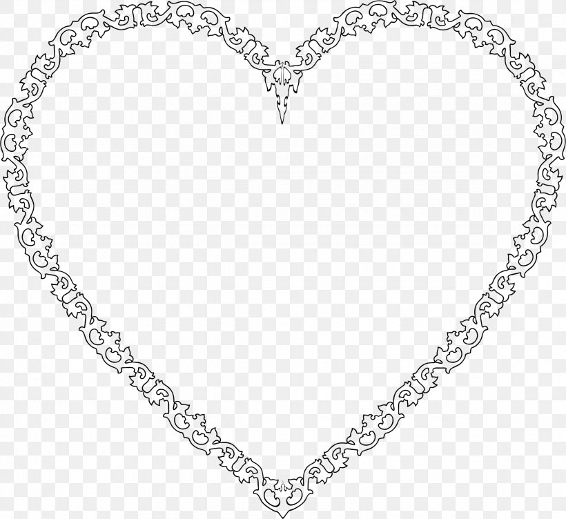 Heart Clip Art, PNG, 2350x2156px, Heart, Black And White, Body Jewelry, Chain, Decorative Arts Download Free