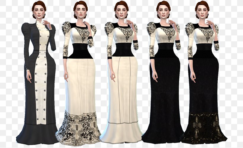 The Sims 4 Gown Victorian Fashion Dress Clothing, PNG, 720x501px, Watercolor, Cartoon, Flower, Frame, Heart Download Free