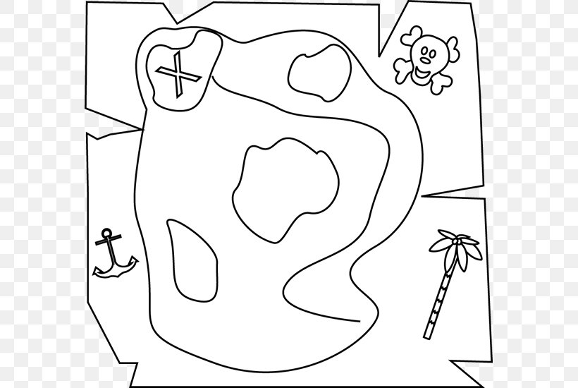 treasure map clipart black and white