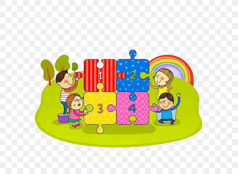 Jigsaw Puzzle Child Cartoon Illustration, PNG, 600x600px, Jigsaw Puzzle,  Area, Art, Baby Toys, Cartoon Download Free