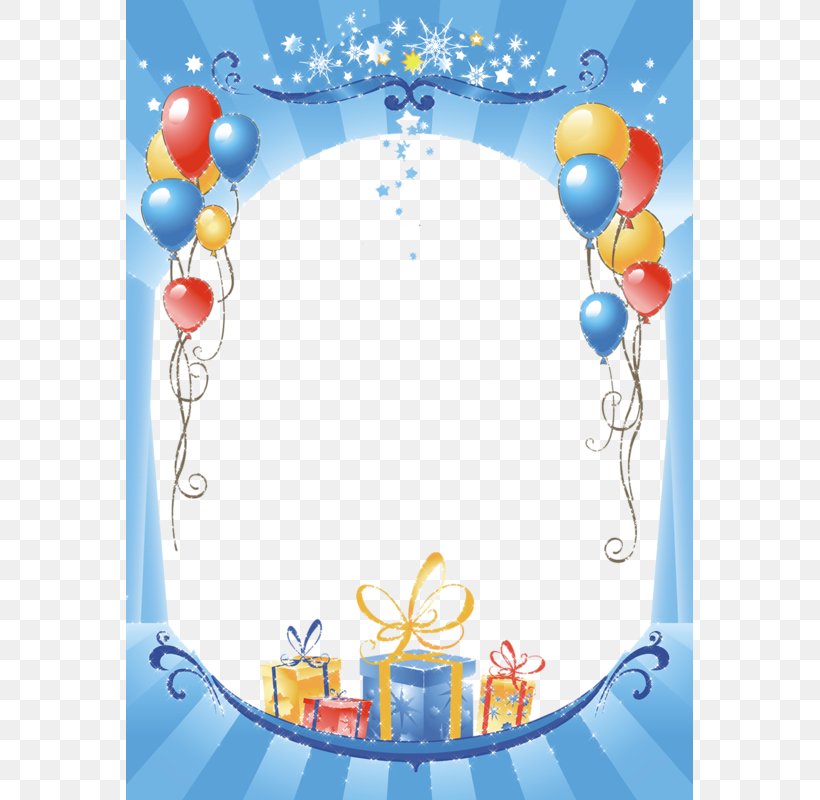Paper Birthday Picture Frame Balloon Clip Art, PNG, 567x800px, Paper, Area, Balloon, Birthday, Blue Download Free