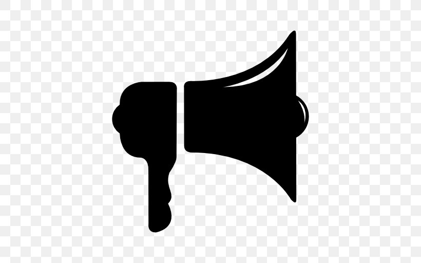 Download Megaphone Clip Art, PNG, 512x512px, Megaphone, Black, Black And White, Finger, Hand Download Free