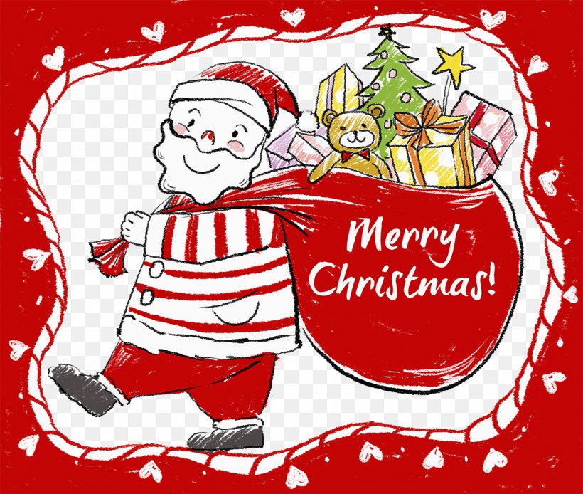 Père Noël Santa Claus Christmas Tree Gift, PNG, 1101x932px, Santa Claus, Art, Cartoon, Child, Christmas Download Free