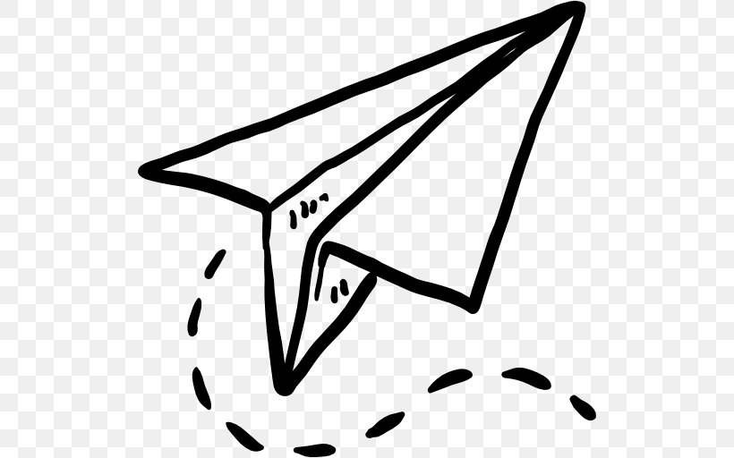 Paper Plane Airplane Clip Art, PNG, 512x512px, Paper, Airplane, Area, Black, Black And White Download Free