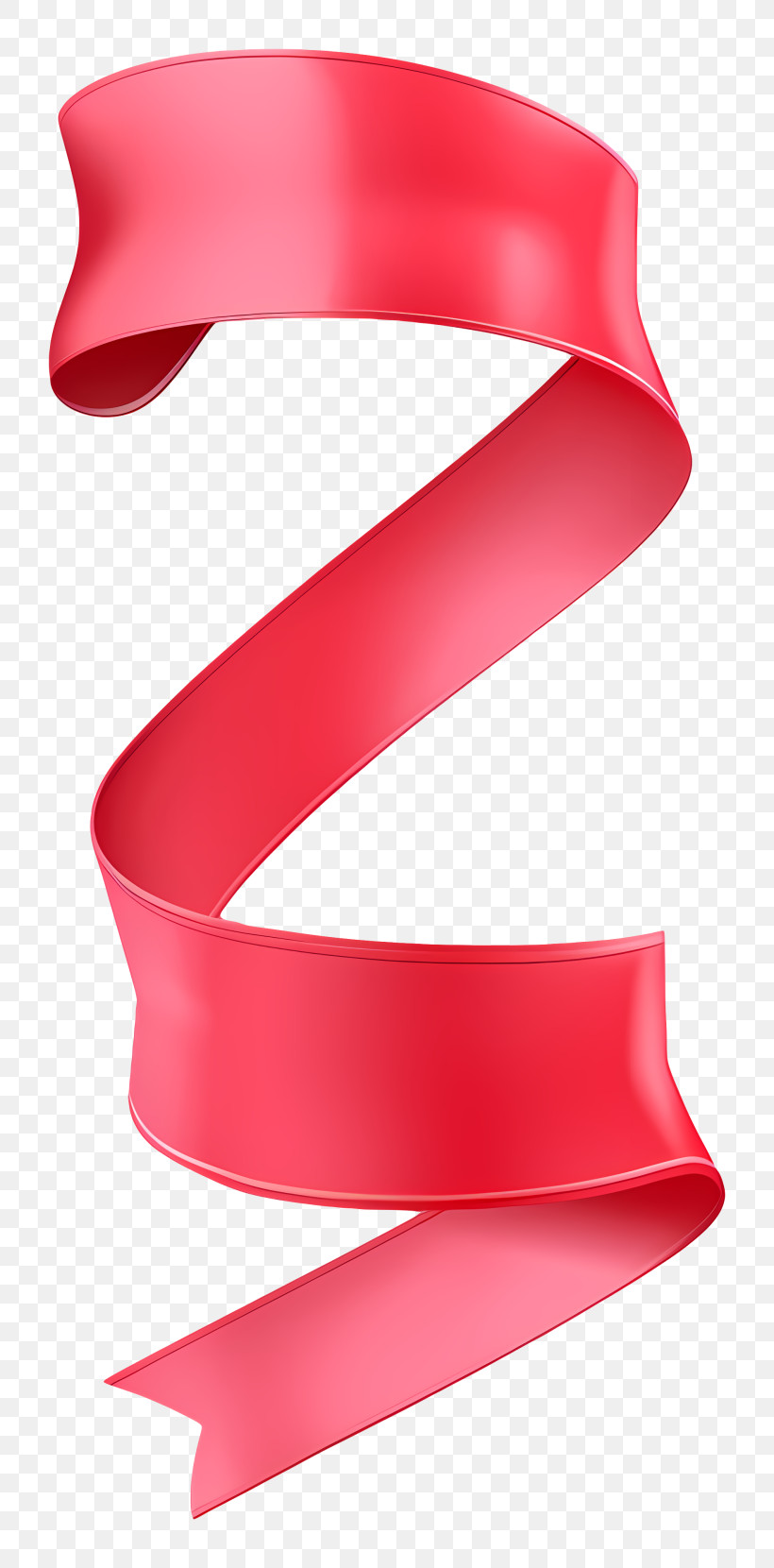 Scroll Ribbon - Decorative Red Ribbon With Curves PNG