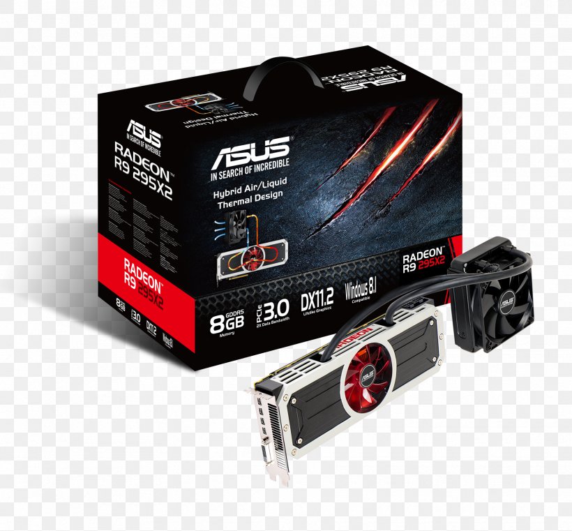 Graphics Cards & Video Adapters Graphics Processing Unit AMD Radeon R9 295X2 GDDR5 SDRAM, PNG, 1825x1695px, Graphics Cards Video Adapters, Amd Radeon Rx 580, Asus, Bit, Brand Download Free