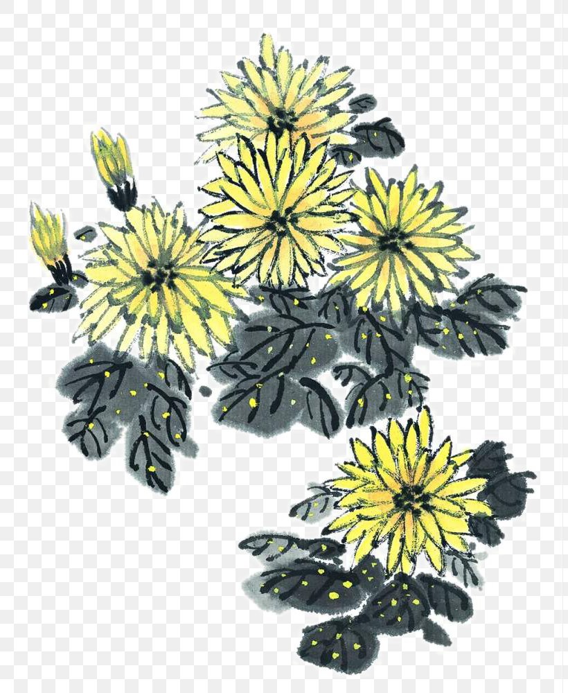 Ink Wash Painting Chrysanthemum, PNG, 806x1000px, Ink Wash Painting, Art, Chrysanthemum, Chrysanths, Daisy Download Free