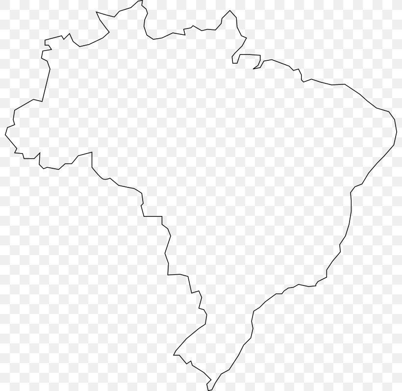 Brazil Blank Map Clip Art, PNG, 800x797px, Brazil, Area, Black And White, Blank Map, Flag Of Brazil Download Free